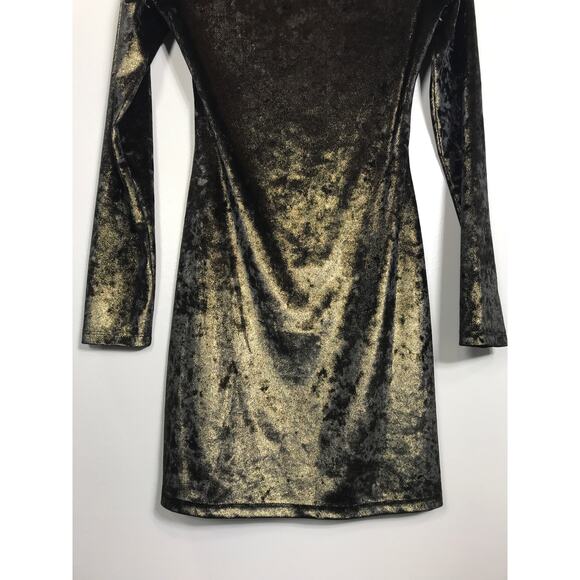 Reformation Wahl Gold Metallic Mini Dress Square Neck Formal Date Night Holiday - Picture 8 of 10